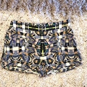 Intermix 100% Silk Print Cargo Shorts